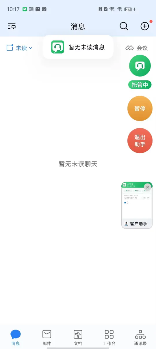客服助手正常运行状态